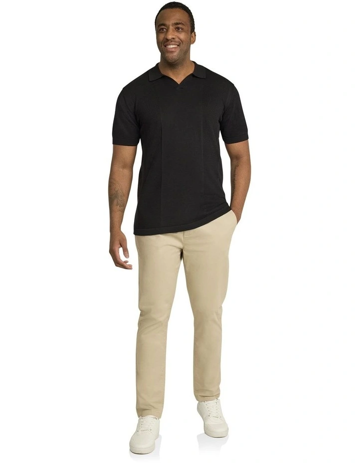 Lloyd Knitted Polo Shirt in Black image 4
