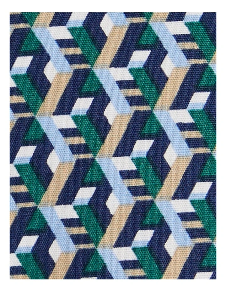 Egan Print Stretch Shirt in Navy image 5