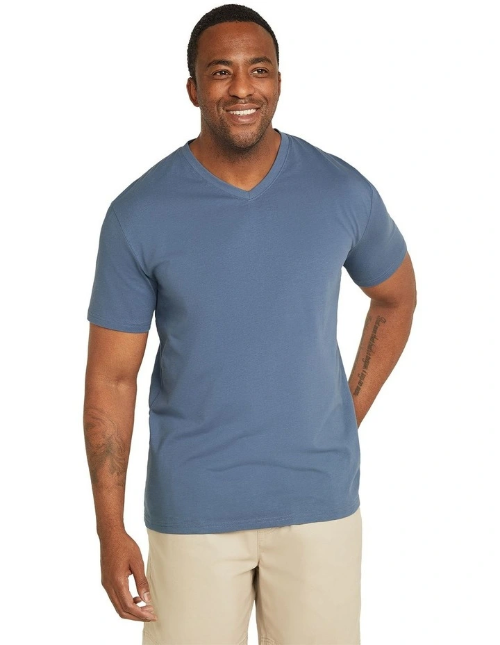 Essential V Neck Tee in Cornflower image 1
