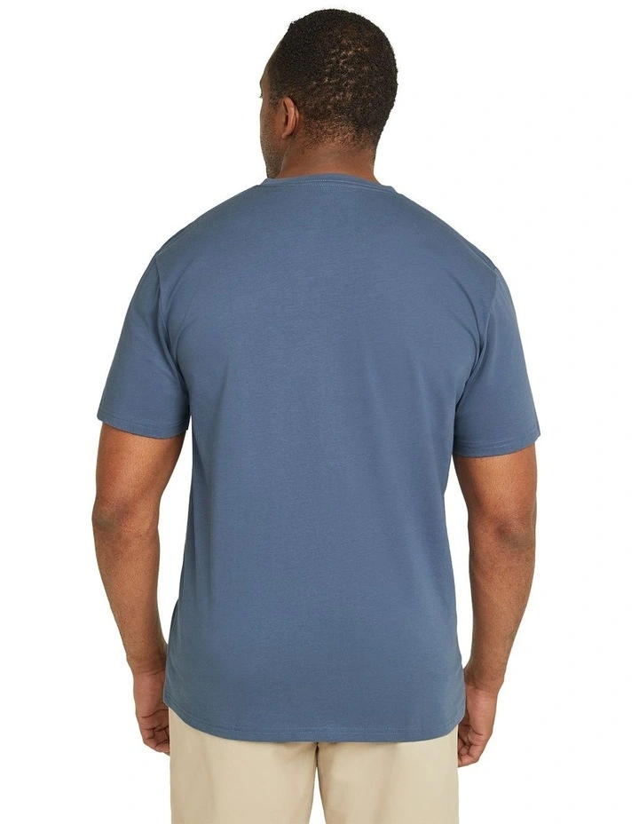Essential V Neck Tee in Cornflower image 2