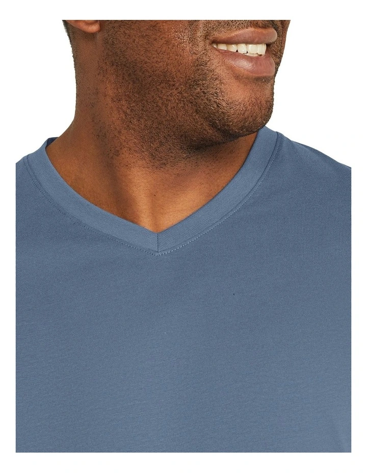 Essential V Neck Tee in Cornflower image 3