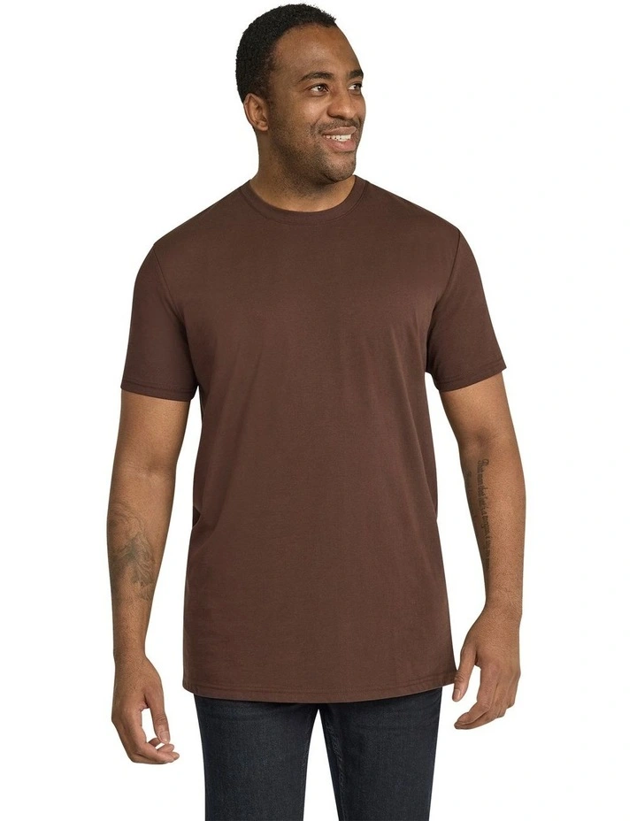 Essential Longline Scoop Tee in Chocolate image 1
