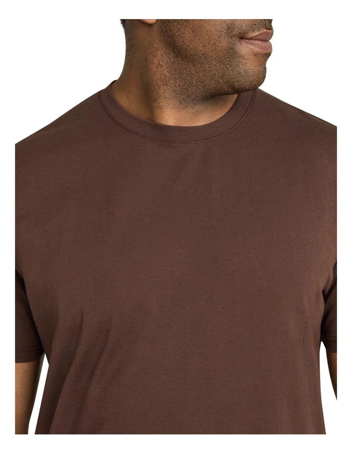 Essential Longline Scoop Tee in Chocolate image 3