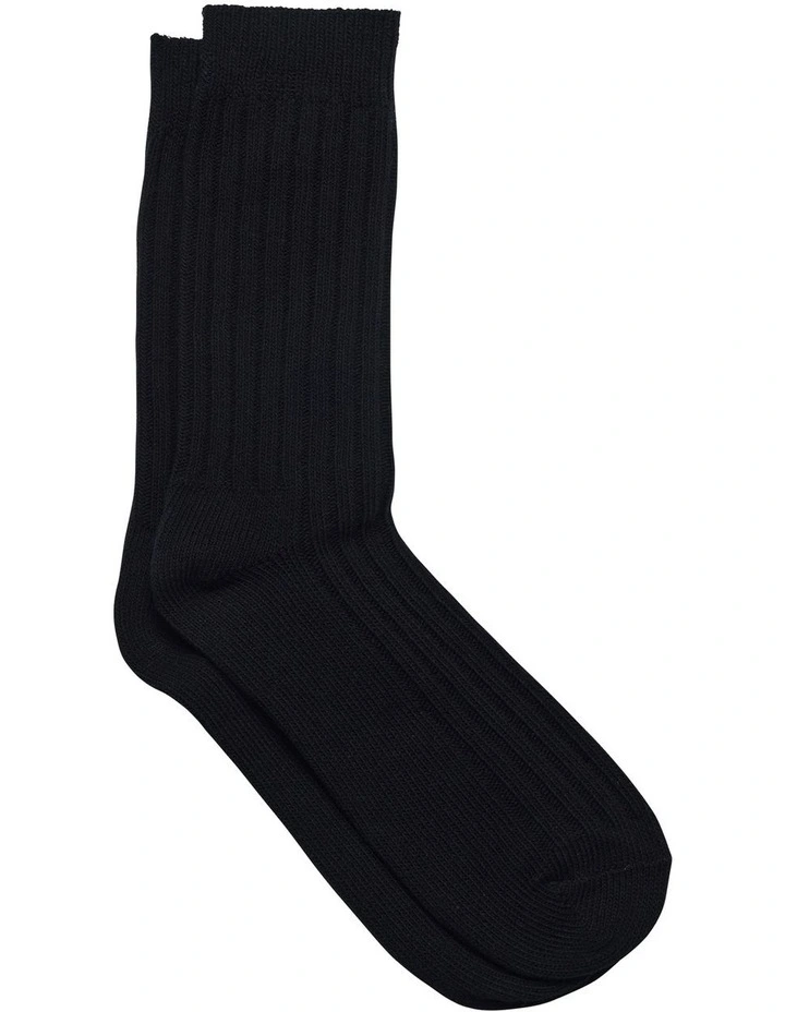 Winter Rib Socks in Black image 1