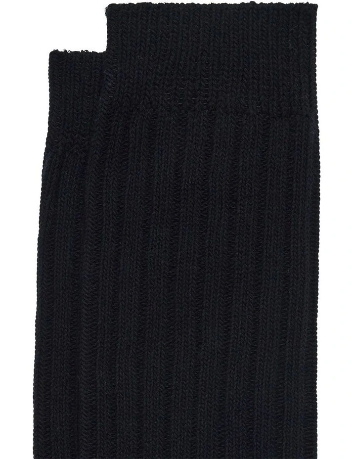 Winter Rib Socks in Black image 2
