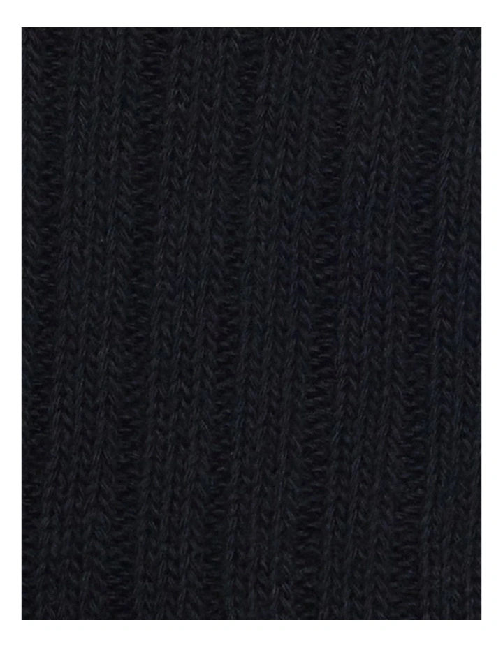 Winter Rib Socks in Black image 3