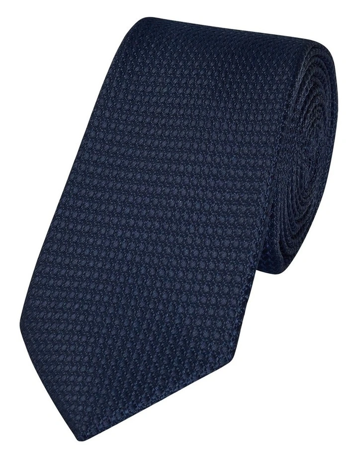 Tie and Print Pocket Square Set in Navy image 2