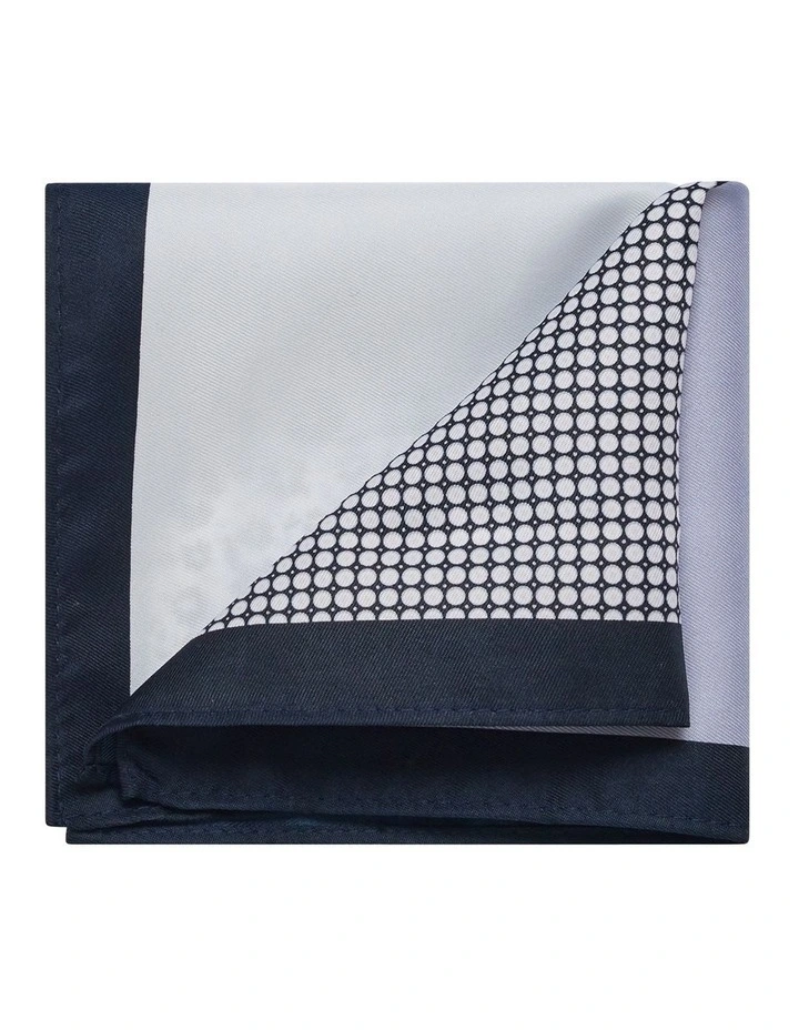 Tie and Print Pocket Square Set in Navy image 4