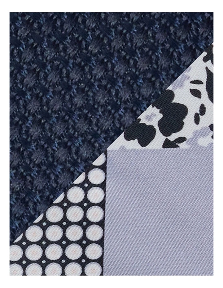 Johnny Bigg Tie And Print Pocket Square Set In Navy MYER