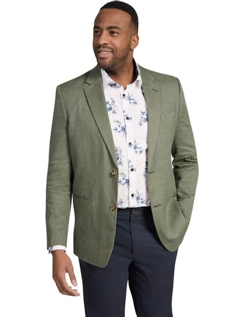 Jacob Linen Blend Blazer in Fern