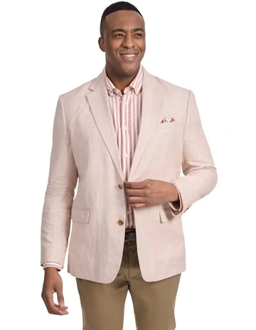 Jensen Linen Blend Blazer in Champagne