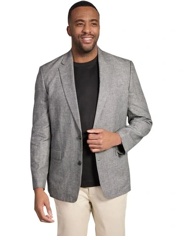 King Linen Blend Blazer in Lead