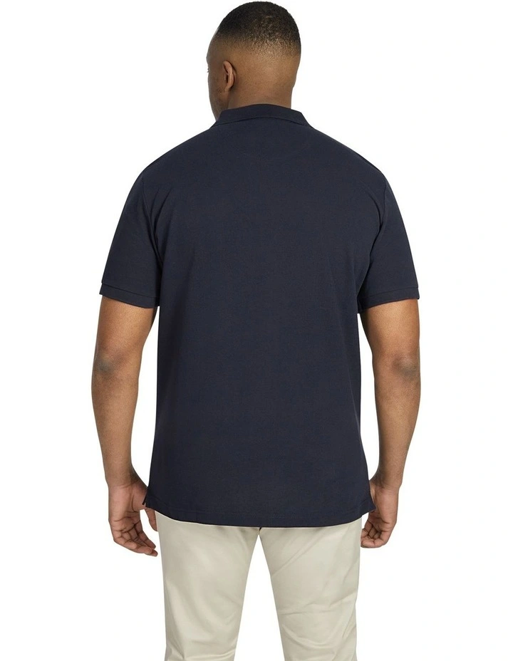 Huxlie Spliced Polo Shirt in Navy image 2