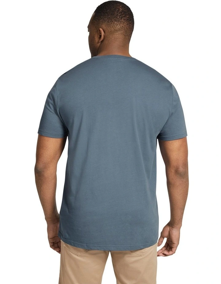 Essential V Neck Tee in Denim Blue image 2