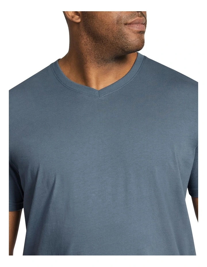 Essential V Neck Tee in Denim Blue image 3
