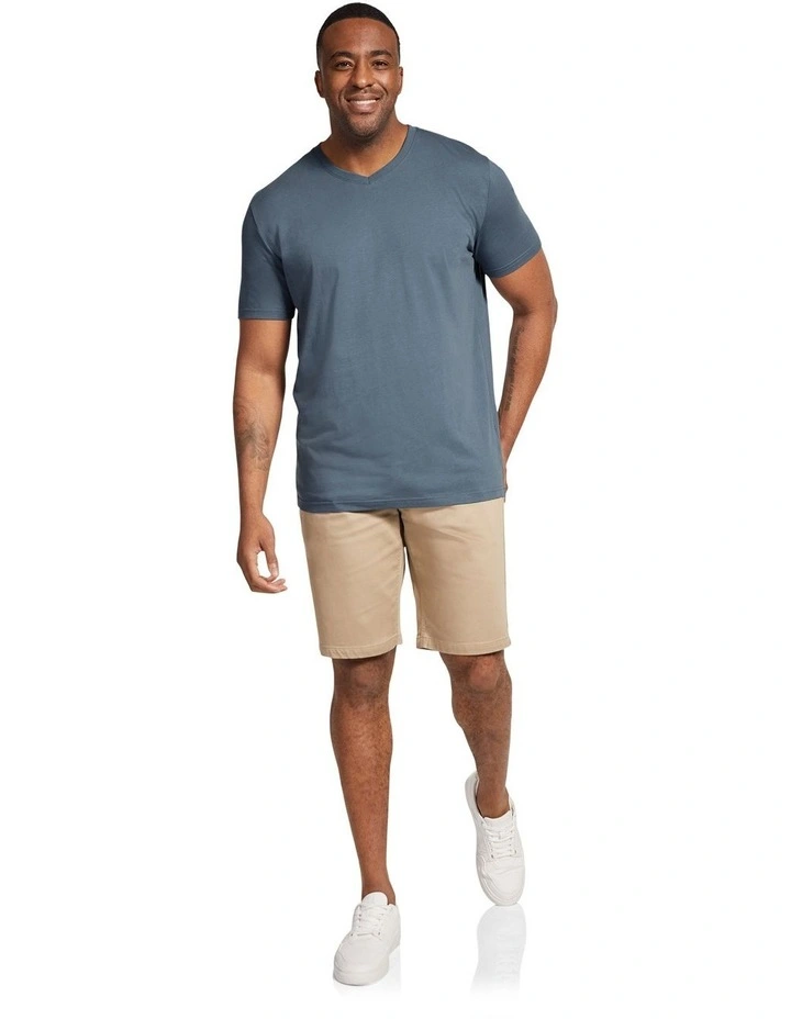 Essential V Neck Tee in Denim Blue image 4