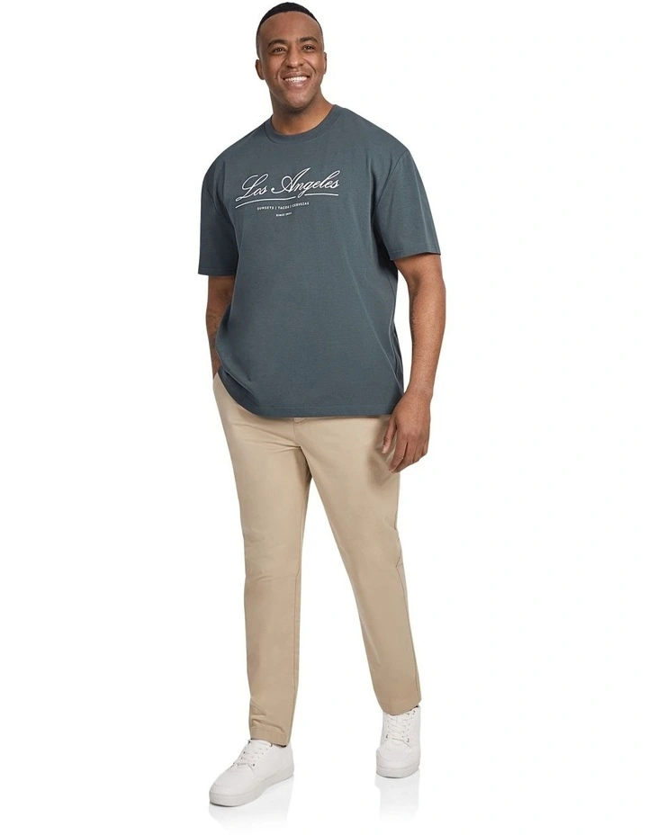 Los Angeles Relaxed Fit Tee in Steel Blue image 4
