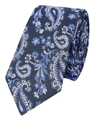 Paisley Jacquard Tie Tall in Blue