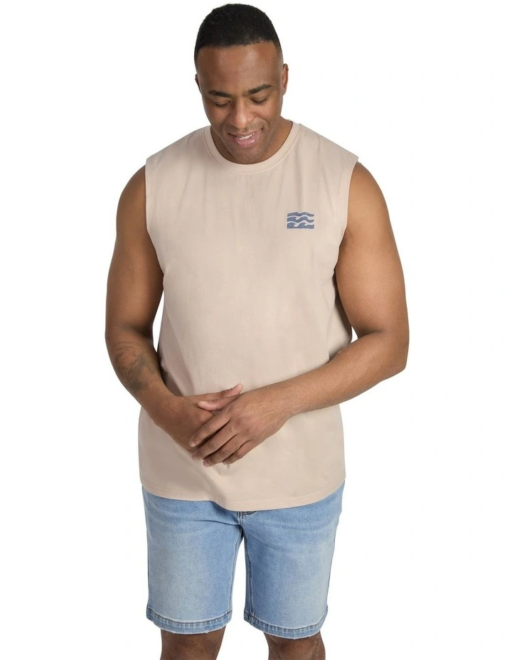 Summer Club Muscle Tee in Stone image 2