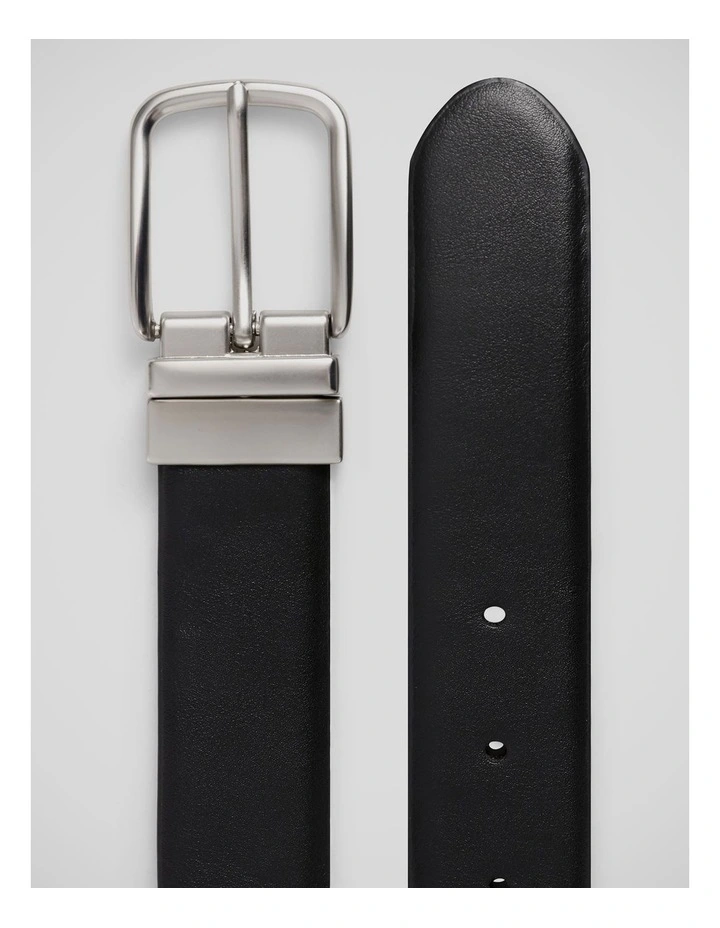 Leon Stretch Reversible Belt in Black / Tan image 2