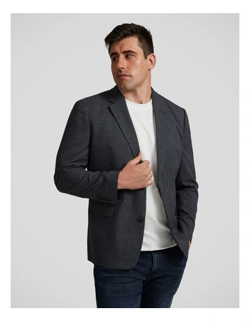 Kingsley Check Stretch Blazer in Charcoal