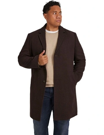 Carson Wool Blend Overcoat in Espresso