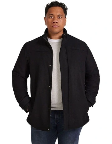 Riley Wool Blend Car Coat in Black