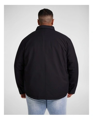 Cyrus Puffer Shacket in Black Slate