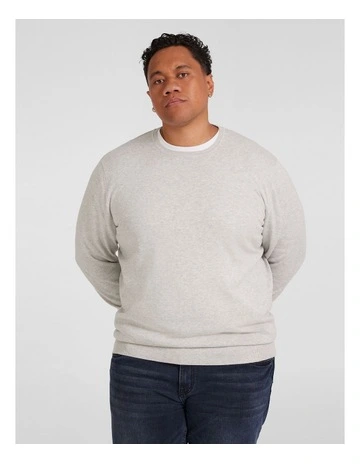 Essential Crew Neck Sweater in Grey Marle