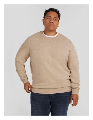 Essential Crew Neck Sweater in Stone Marle