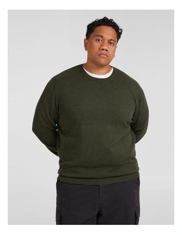 Essential Crew Neck Sweater in Green Marle