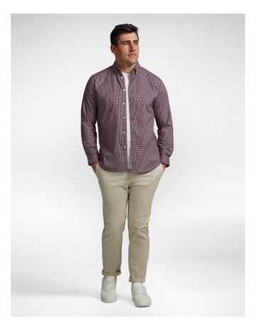 Jaxon Easy Care Check Shirt in Wine