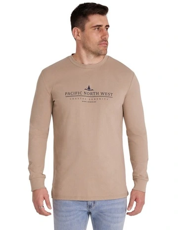 Pacific Long Sleeve Top in Biscuit