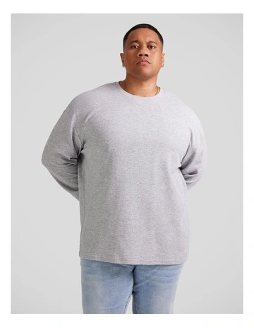 Waffle Long Sleeve Top in Grey Marle