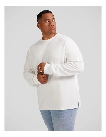 Waffle Long Sleeve Top in White