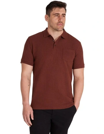 Otto Textured Polo in Chestnut