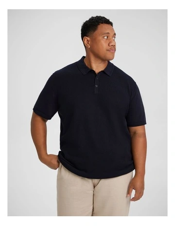 Myles Knitted Polo in Ink