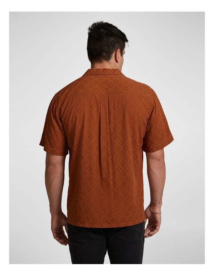 Lattice Relaxed Fit Shirt in Rust image 2