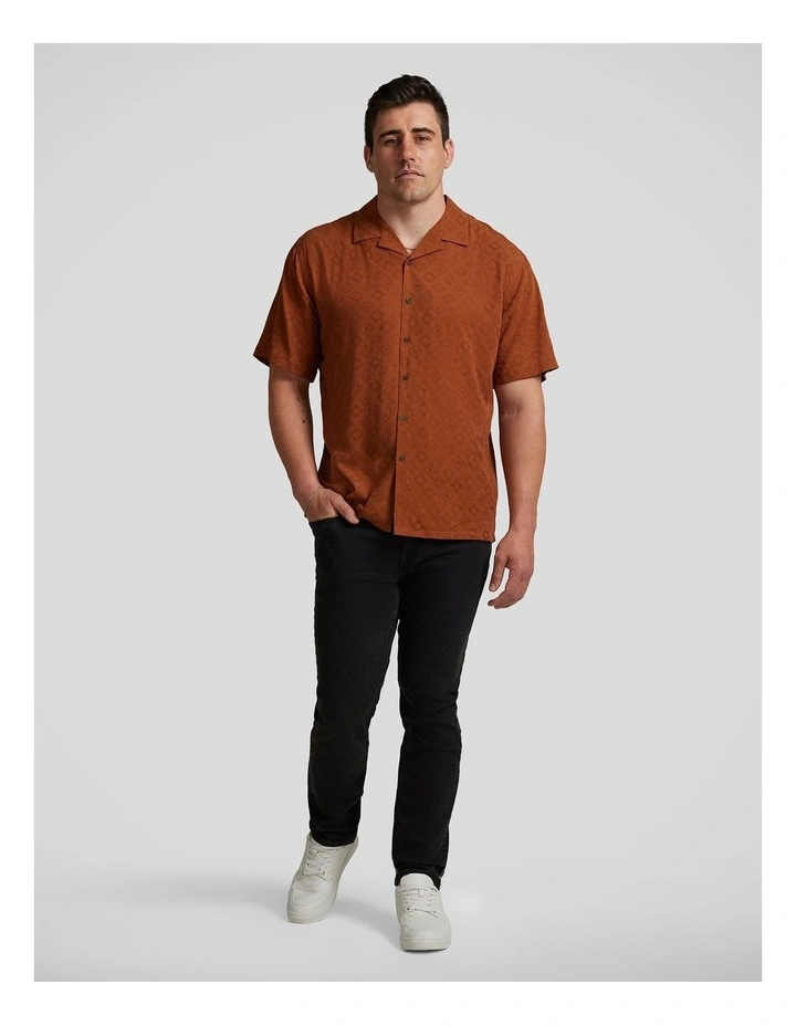 Lattice Relaxed Fit Shirt in Rust image 4