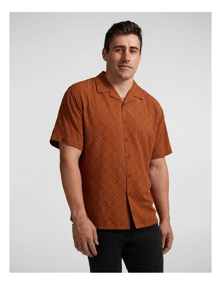Lattice Relaxed Fit Shirt in Rust image 5