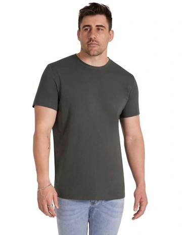 Essential Longline Scoop Tee in Dusty Olive