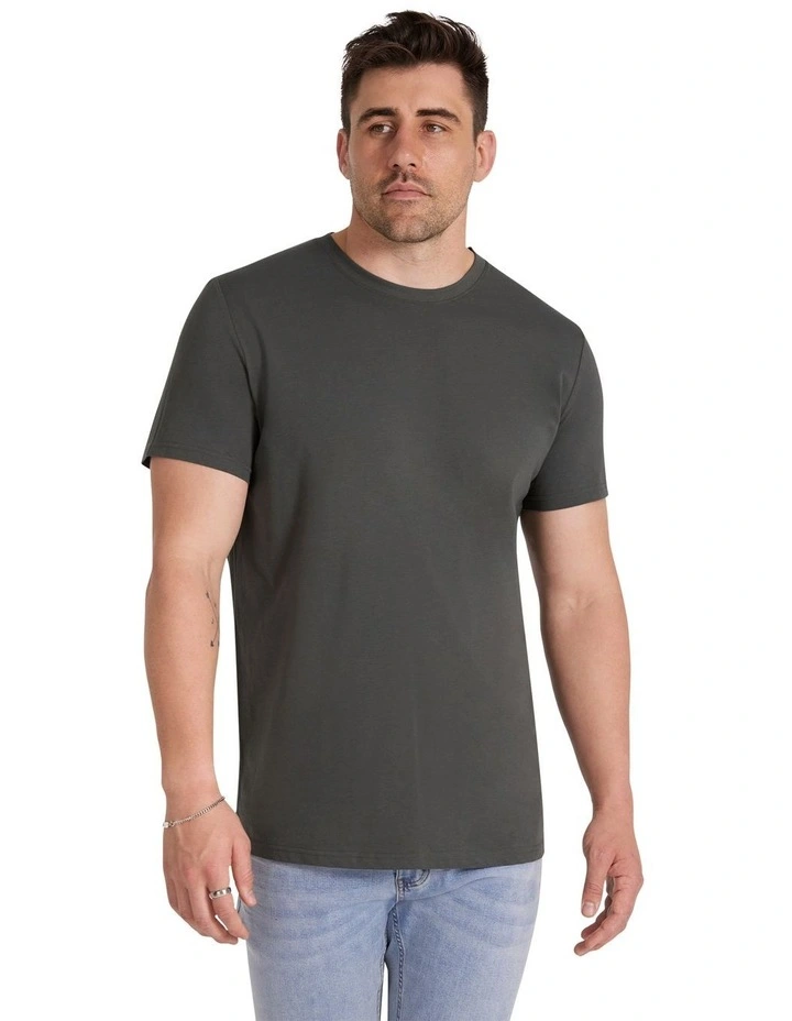Essential Longline Scoop Tee in Dusty Olive image 1