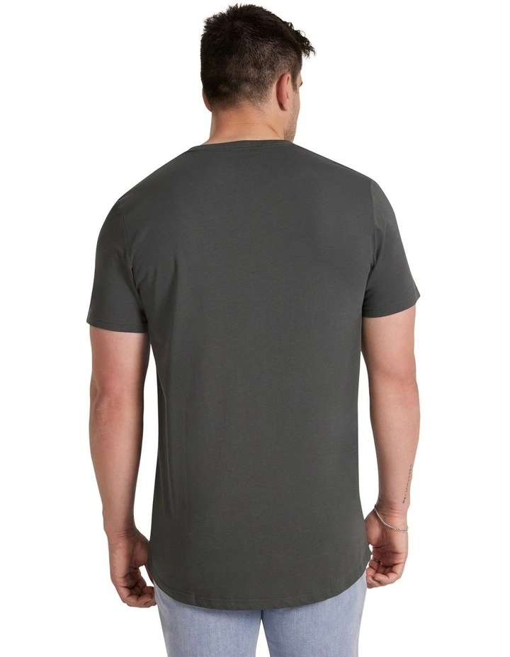 Essential Longline Scoop Tee in Dusty Olive image 2