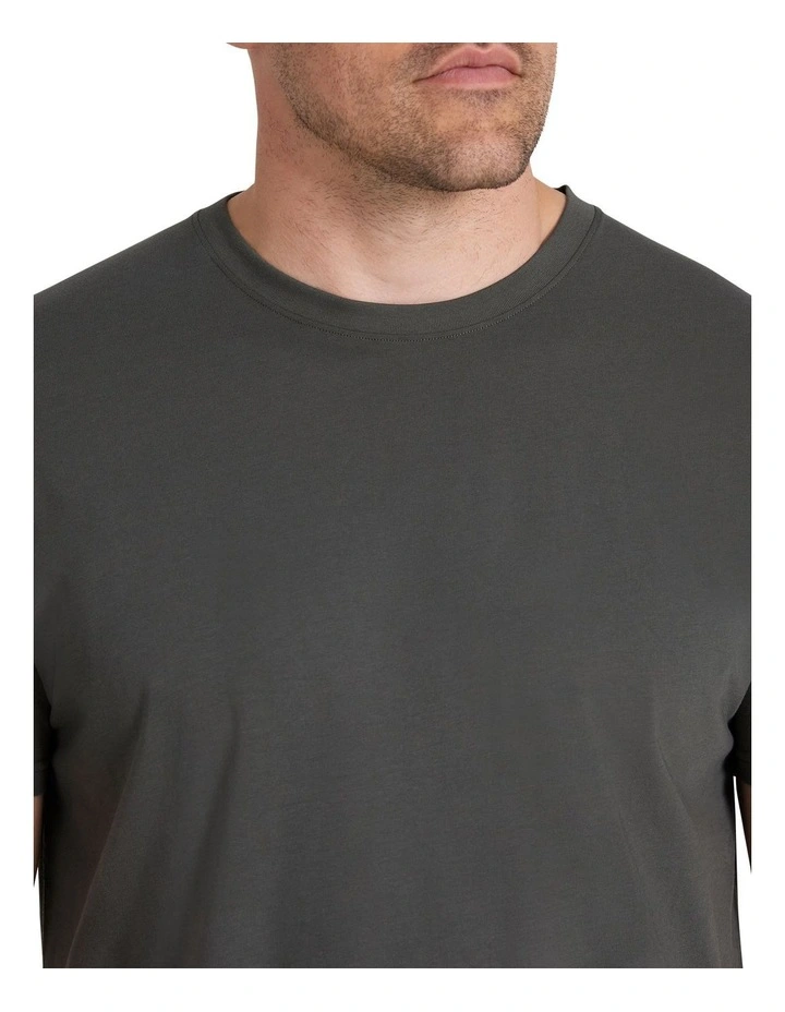 Essential Longline Scoop Tee in Dusty Olive image 3