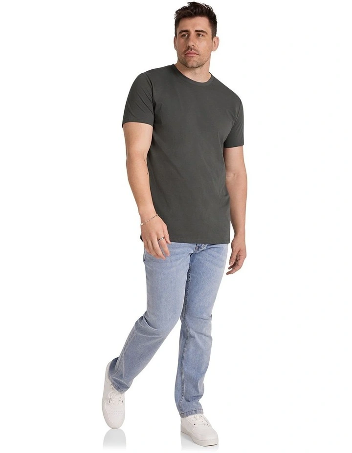 Essential Longline Scoop Tee in Dusty Olive image 4