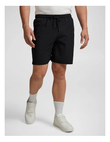 Active Woven Stretch Shorts in Black