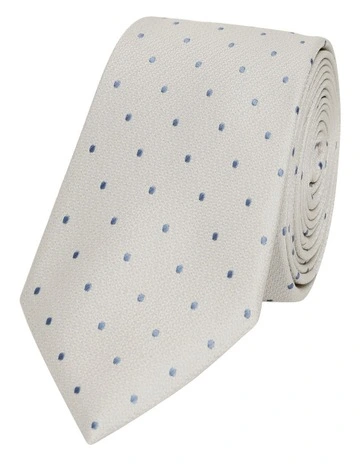 Spot Jacquard Tie 8.5cm in Champagne