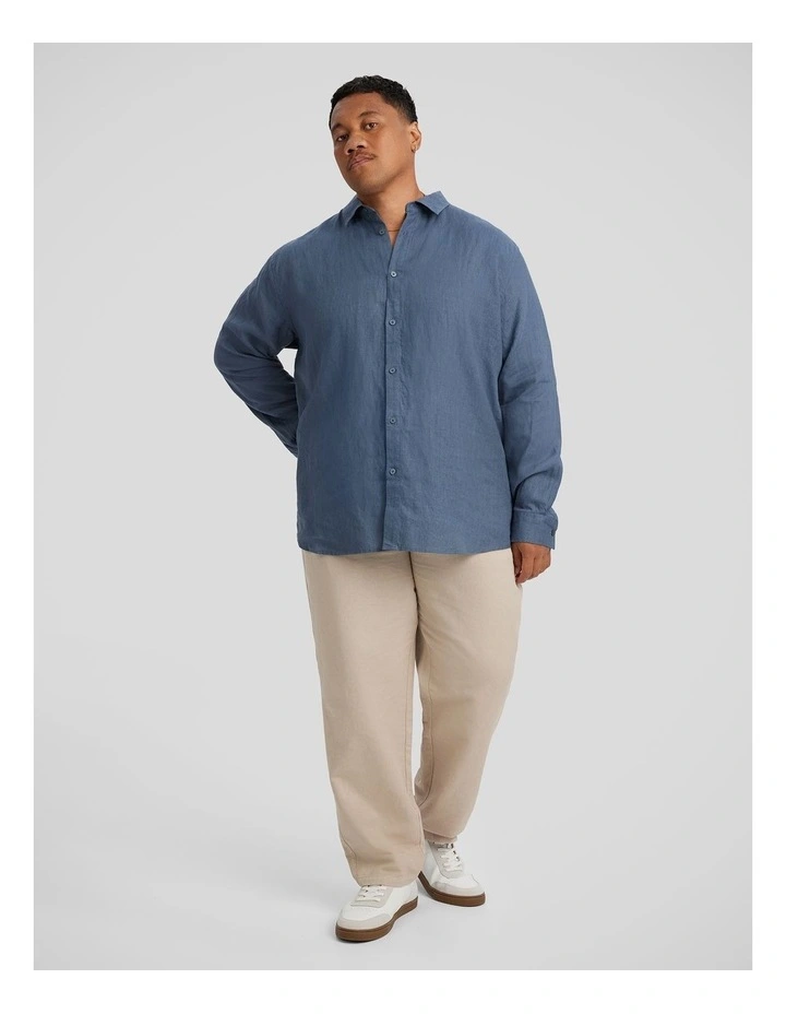 Resort Relaxed Fit Linen Shirt in Steel Blue image 4