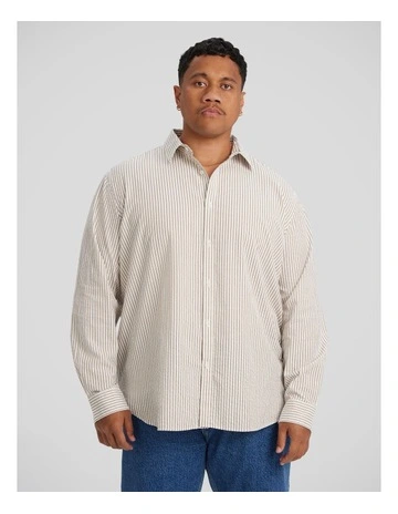 Seersucker Relax Fit Shirt in Bronze