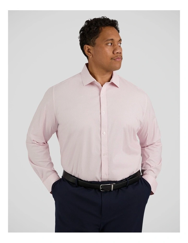 Damon Print Stretch Shirt in Pink image 1